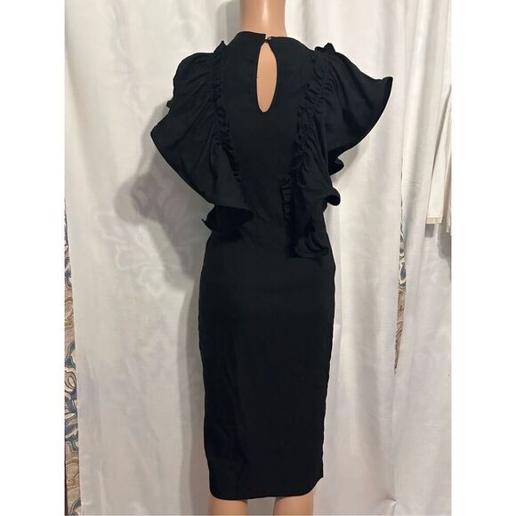 BEAUTIFUL size small BLACK Summer Casual Dresses for Women Flutter Sleeve Bodyco - Picture 3 of 8